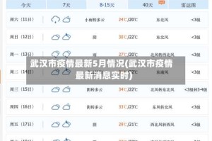 武汉市疫情最新5月情况(武汉市疫情最新消息实时)