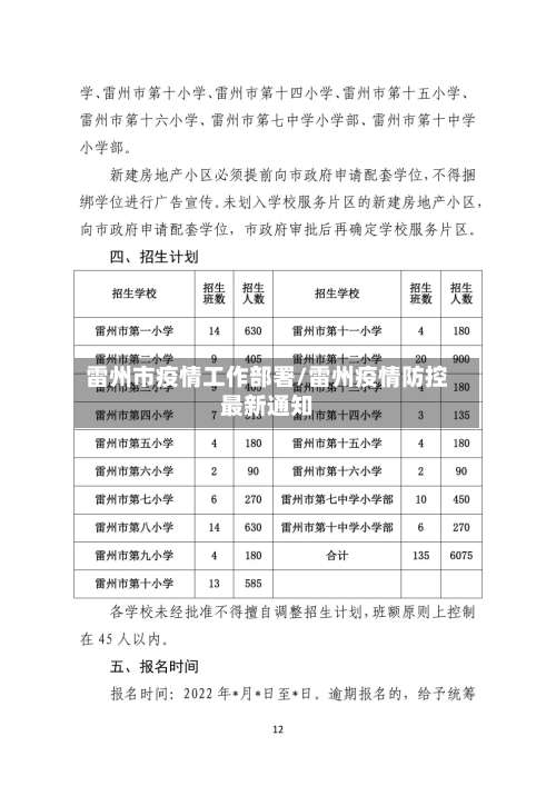 雷州市疫情工作部署/雷州疫情防控最新通知-第2张图片